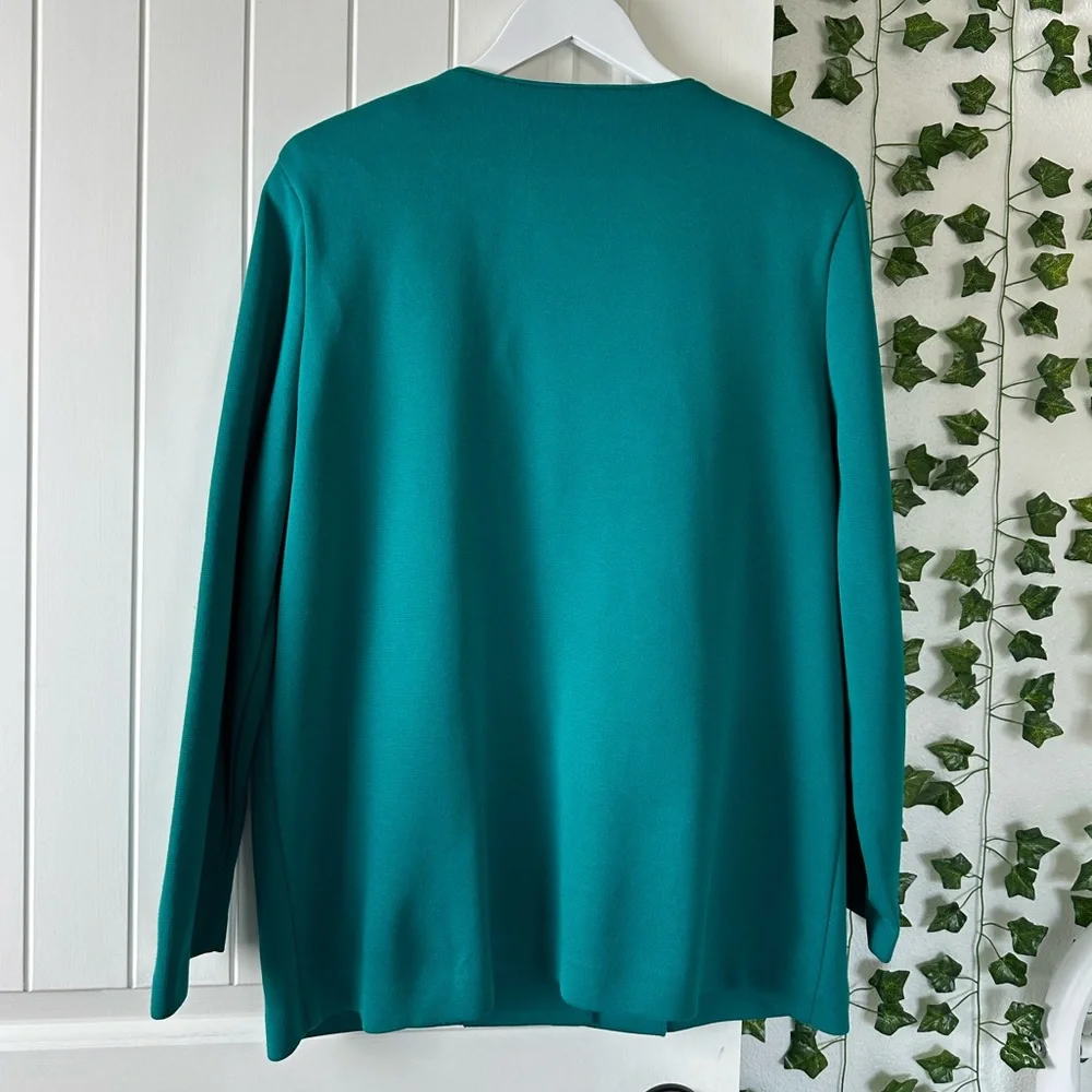 Vintage Alfred Dunner Emerald knit blazer size 14